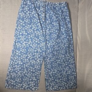 Blue Floral Split Skirt